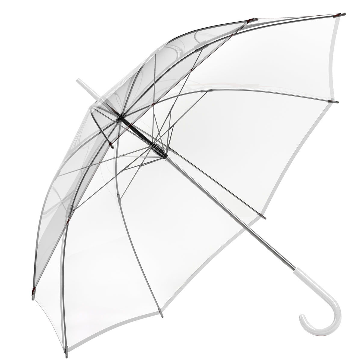 Transparenter Regenschirm 100cm - Durchsichtiger Stockschirm Elegant