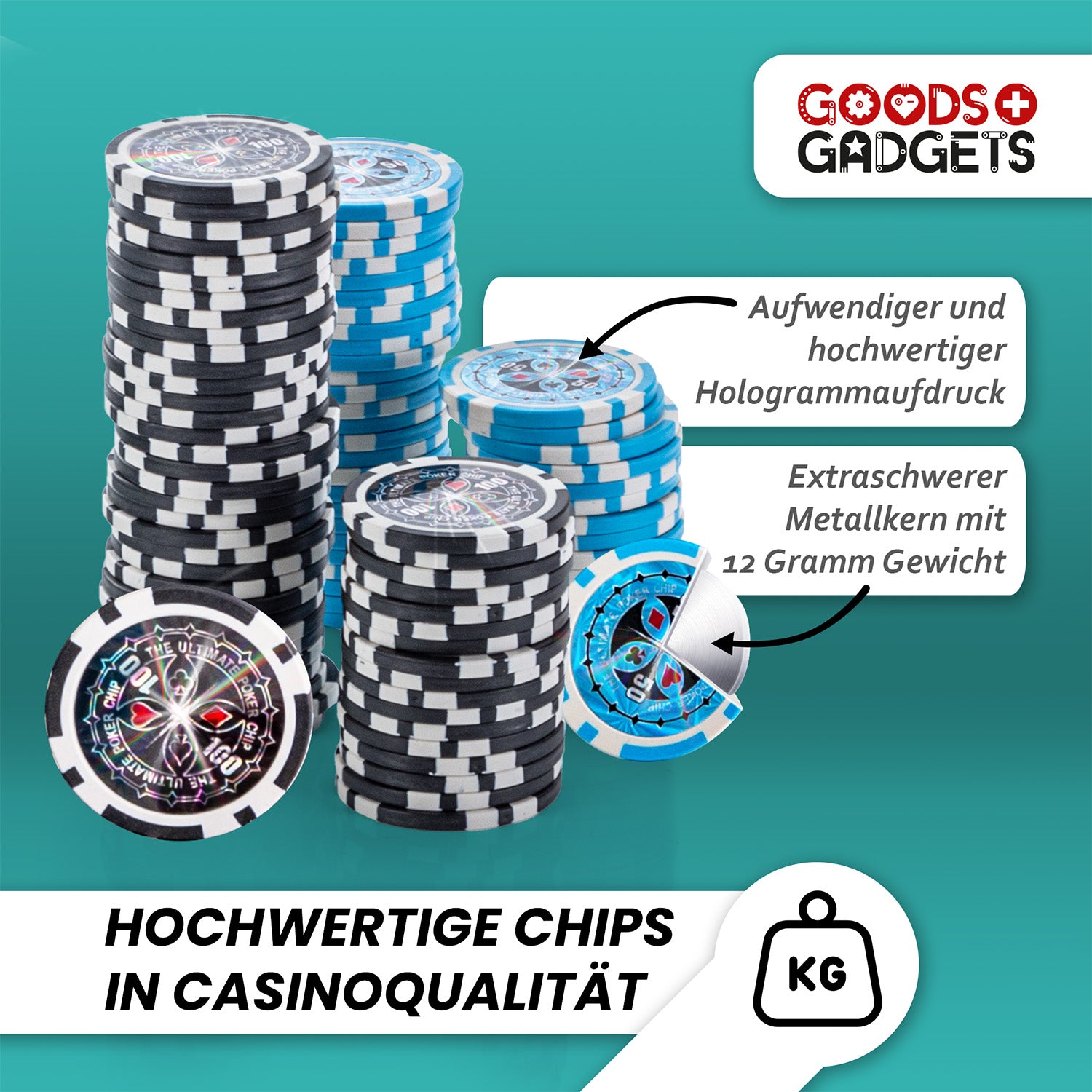 Profi Pokerkoffer Pokerset - Casino für Zuhause