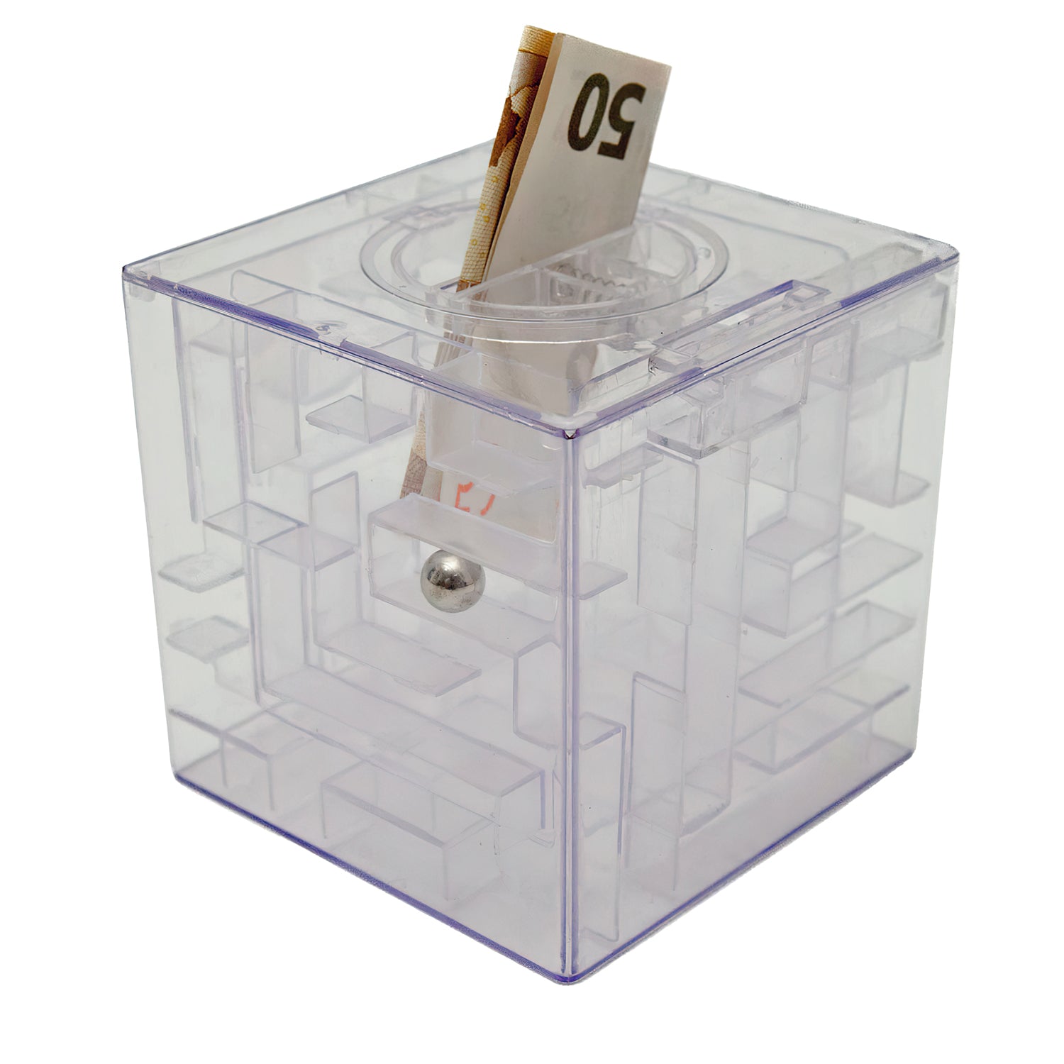 3D Spardose - Sparschwein mit Kugel-Labyrinth