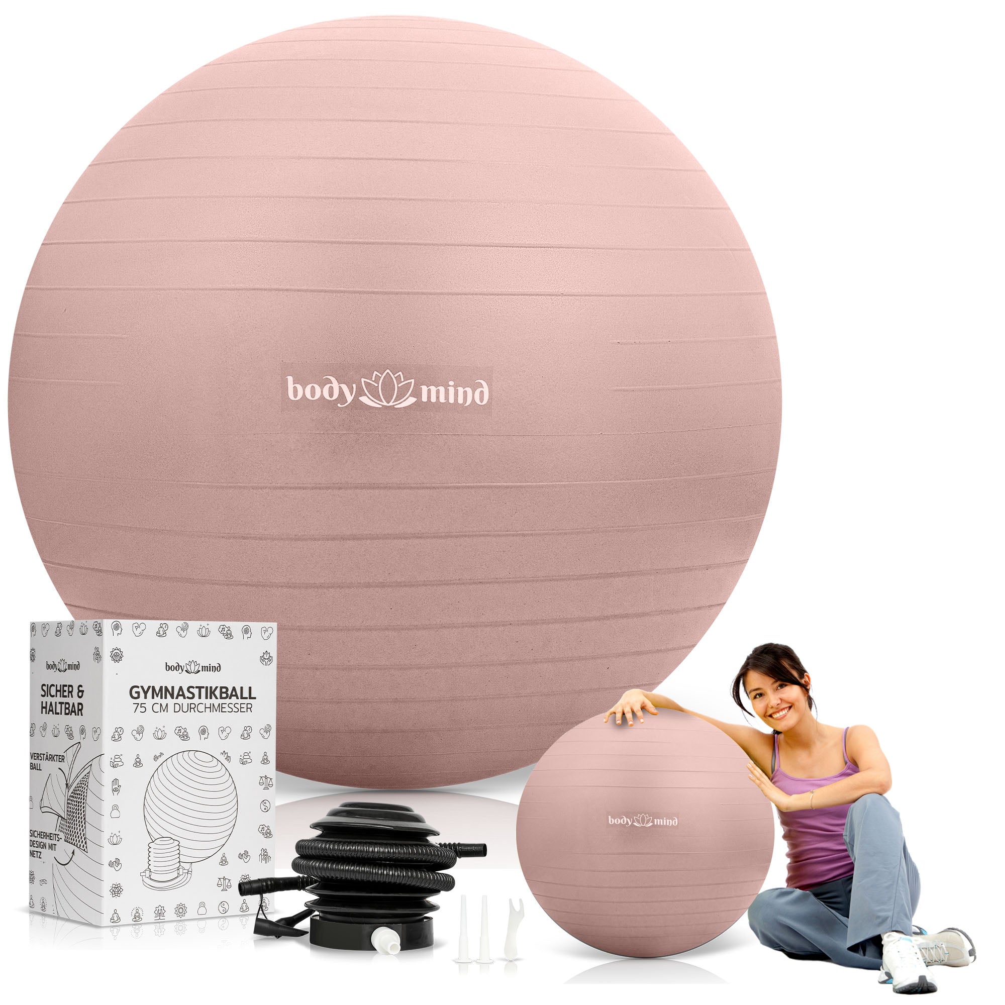 Gymnastikball inkl. Luftpumpe - Anti-Burst Pilates Ball