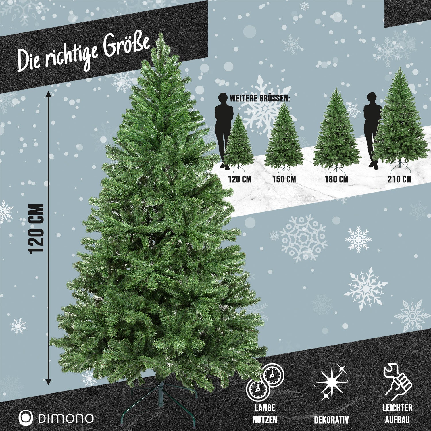 Künstlicher Weihnachtsbaum mit Schnee - Christbaum mit wunderschönen Baumspitzen