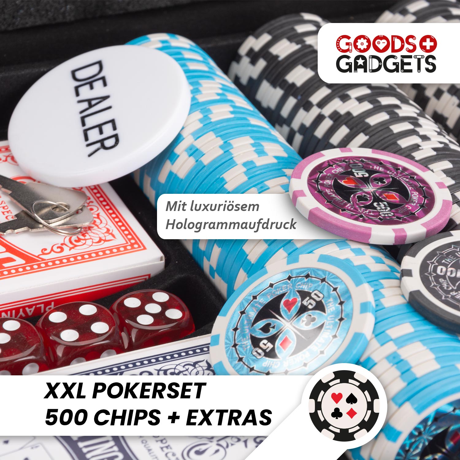 Profi Pokerkoffer Pokerset - Casino für Zuhause