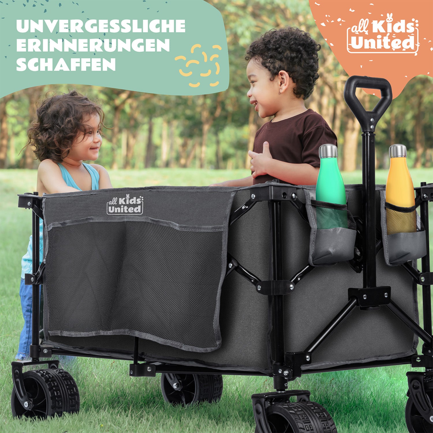 Faltbarer Bollerwagen - Strand-Buggy mit XXL Geländeräder und Bremse