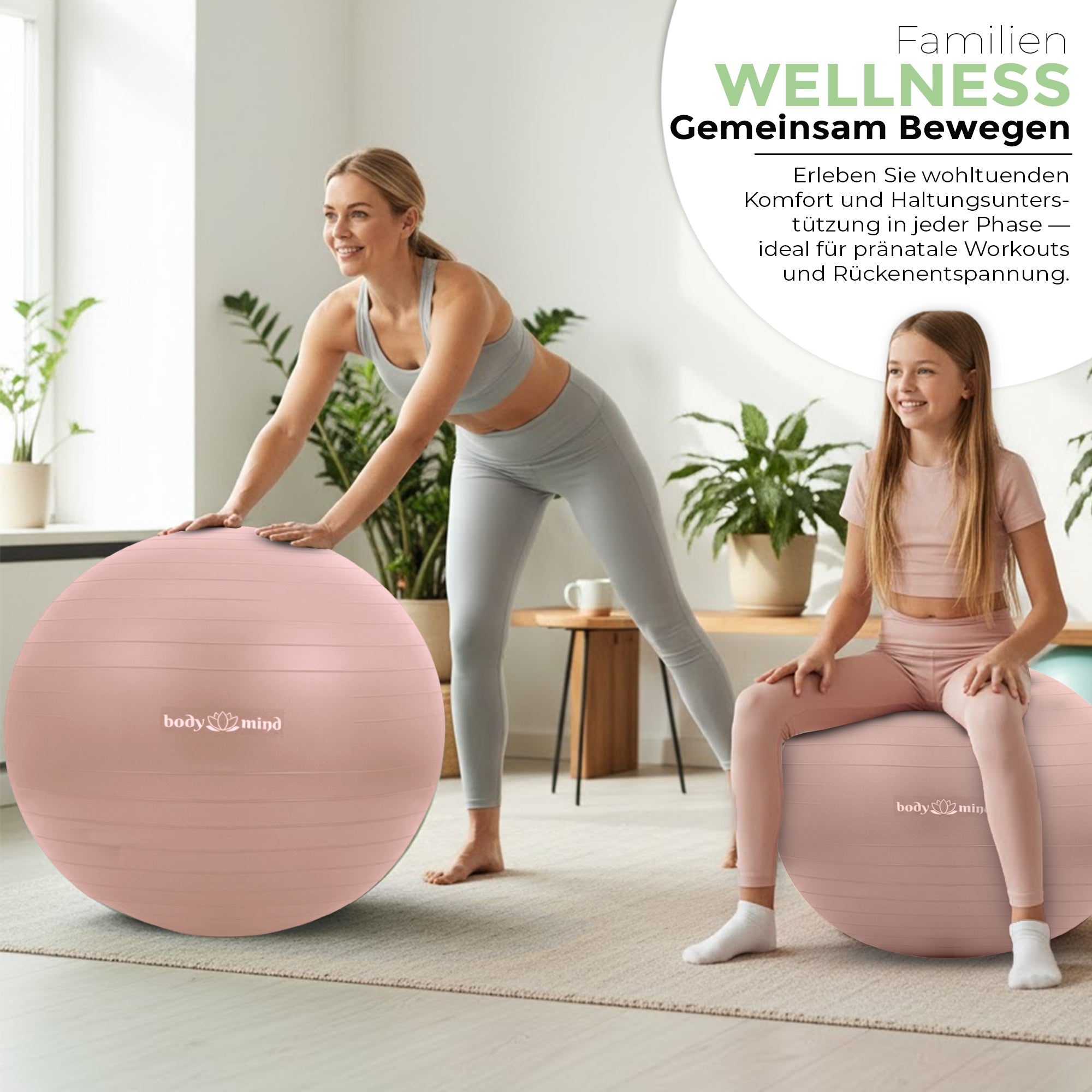 Gymnastikball inkl. Luftpumpe - Anti-Burst Pilates Ball