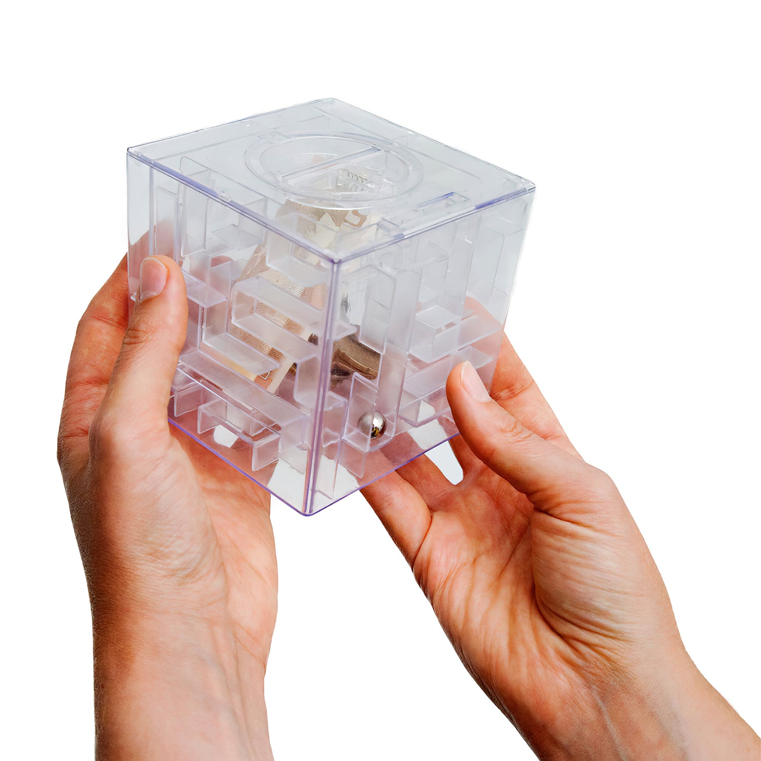 3D Spardose - Sparschwein mit Kugel-Labyrinth