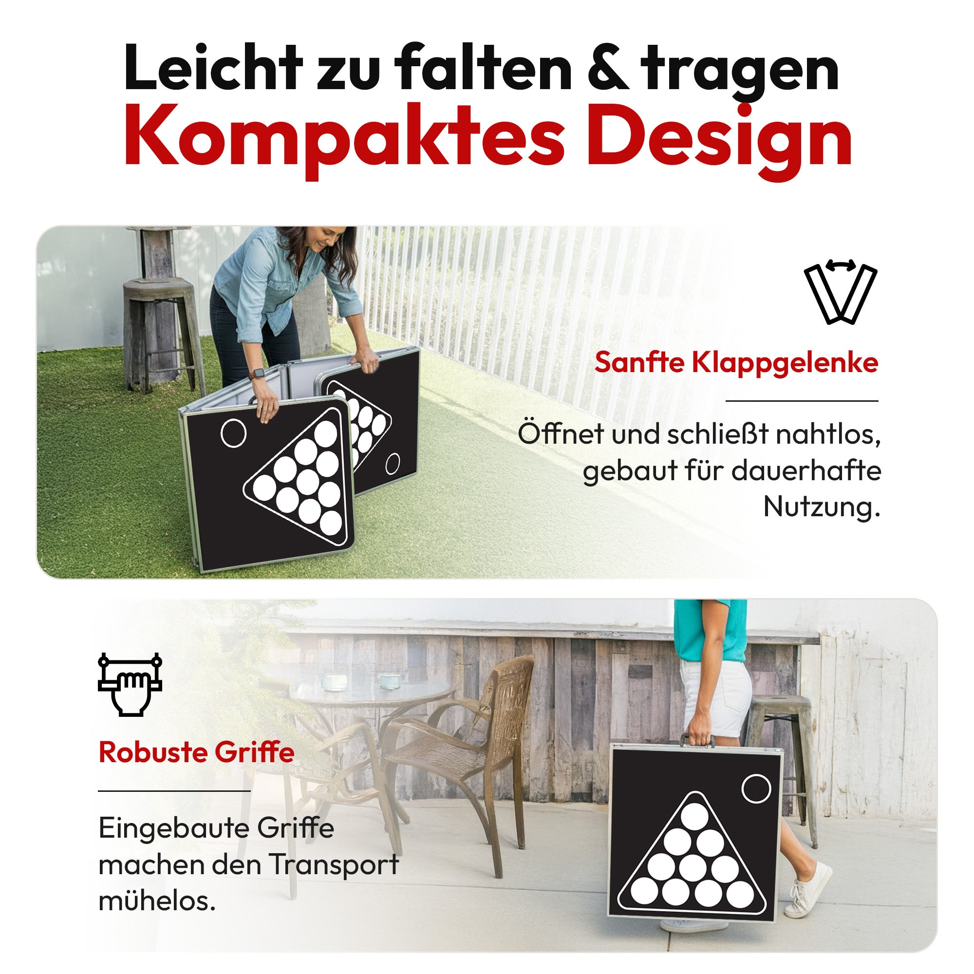 Klappbarer Bierpong-Tisch Set - Praktischer Beer Pong Tisch