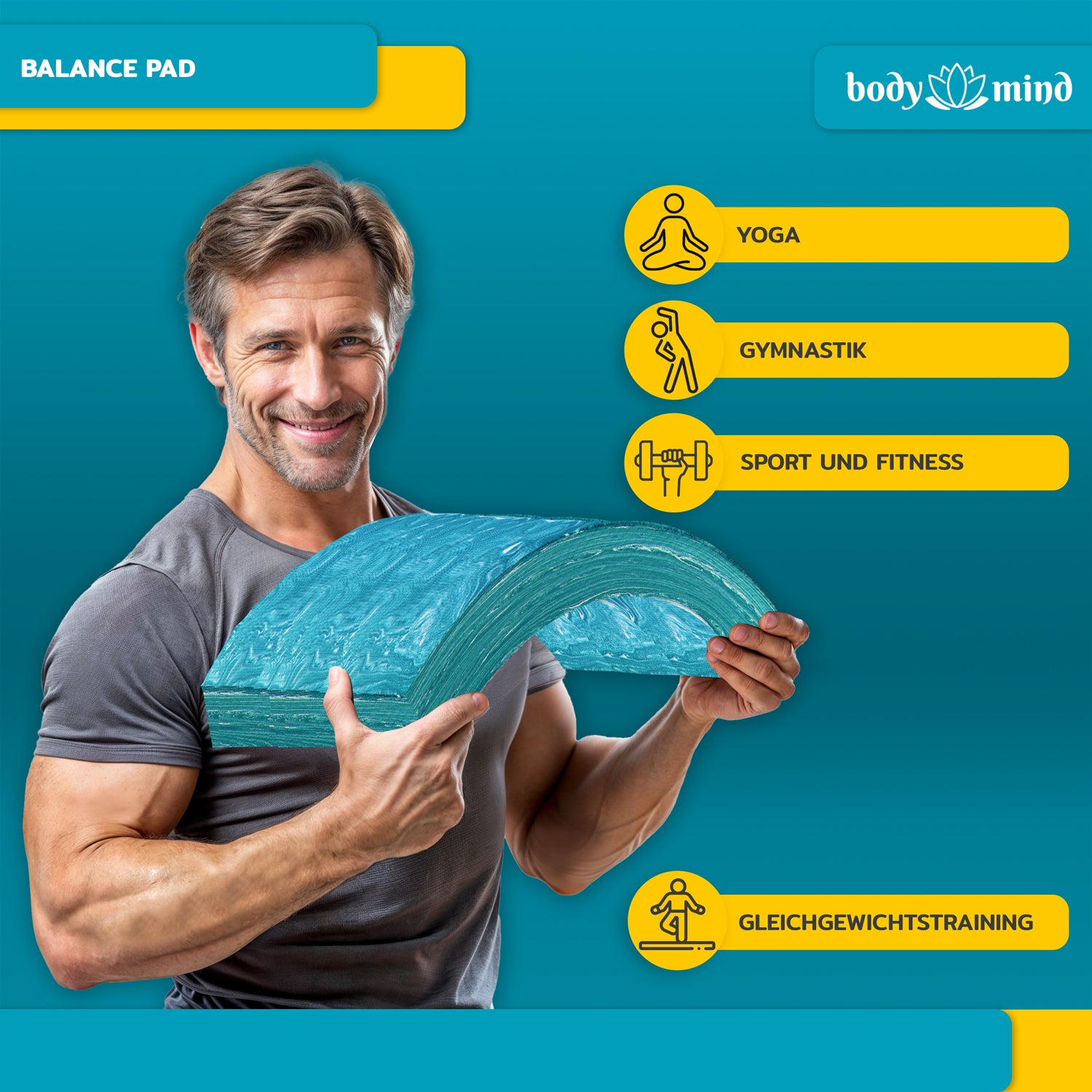 Balance-Pad - Rutschfestes Balancekissen für Stabilität & Koordination