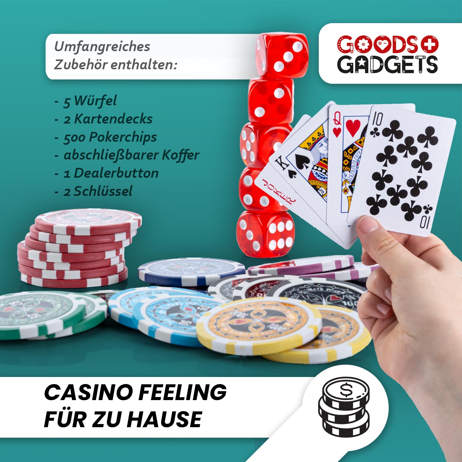 Profi Pokerkoffer Pokerset - Casino für Zuhause