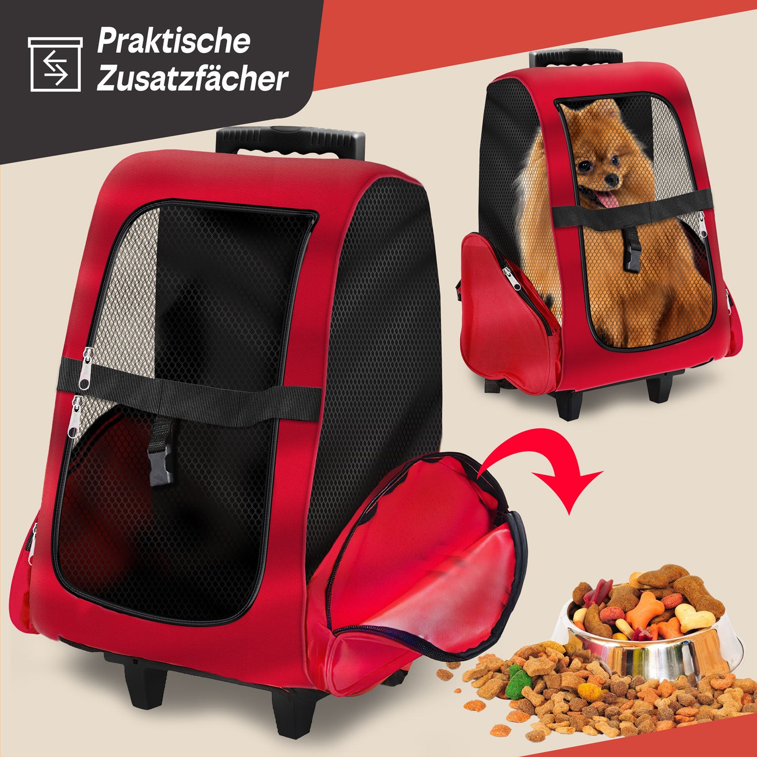 Hunde Trolley - Petbag Rucksack für Hunde - Hundetrolley