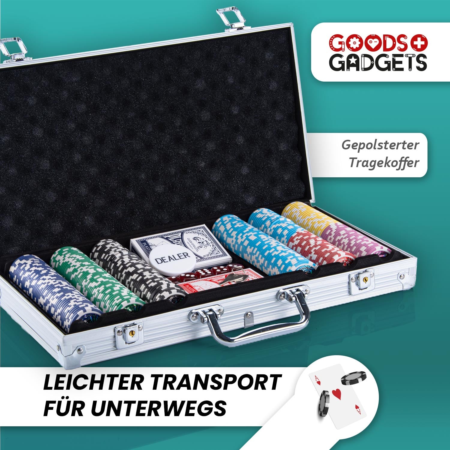 Profi Pokerkoffer Pokerset - Casino für Zuhause