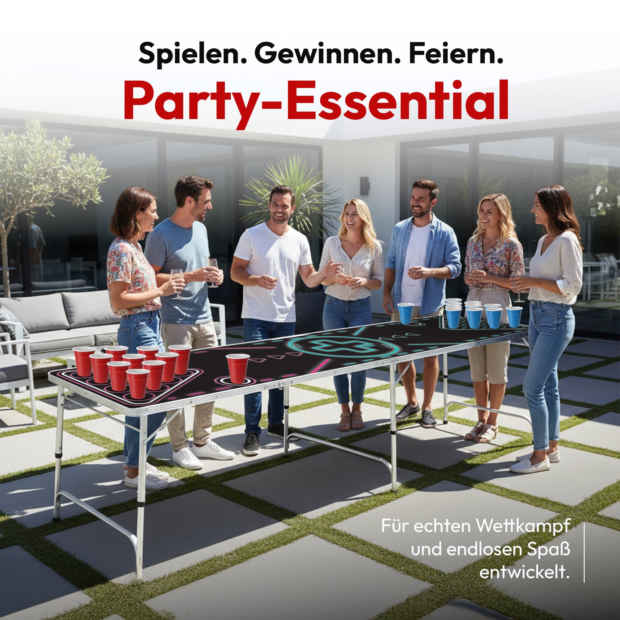 Klappbarer Bierpong-Tisch Set - Praktischer Beer Pong Tisch