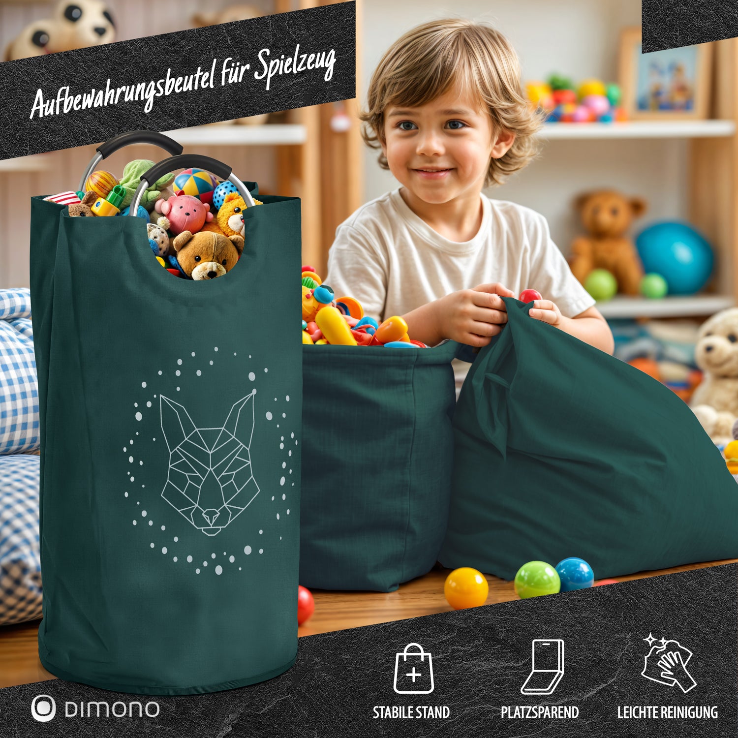 Flaschensammler - Leergutkorb, Wäsche- & Spielzeugtasche, faltbar & robust