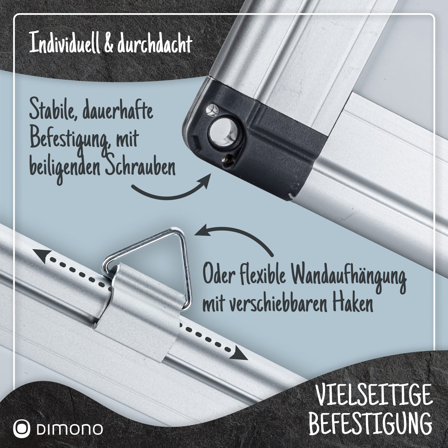 Whiteboard - beschreibbare Magnettafel 90 x 60 Memoboard