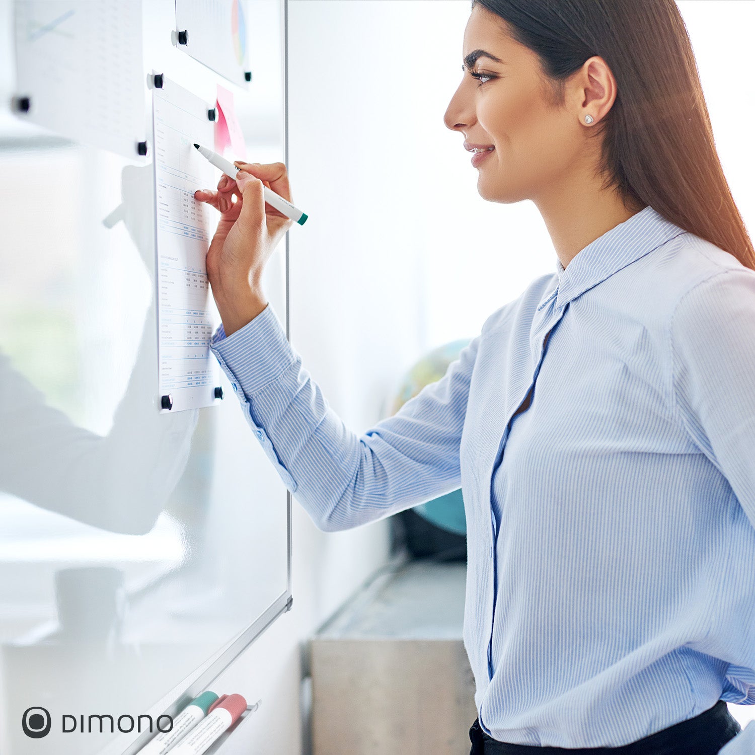 Whiteboard - beschreibbare Magnettafel 90 x 60 Memoboard