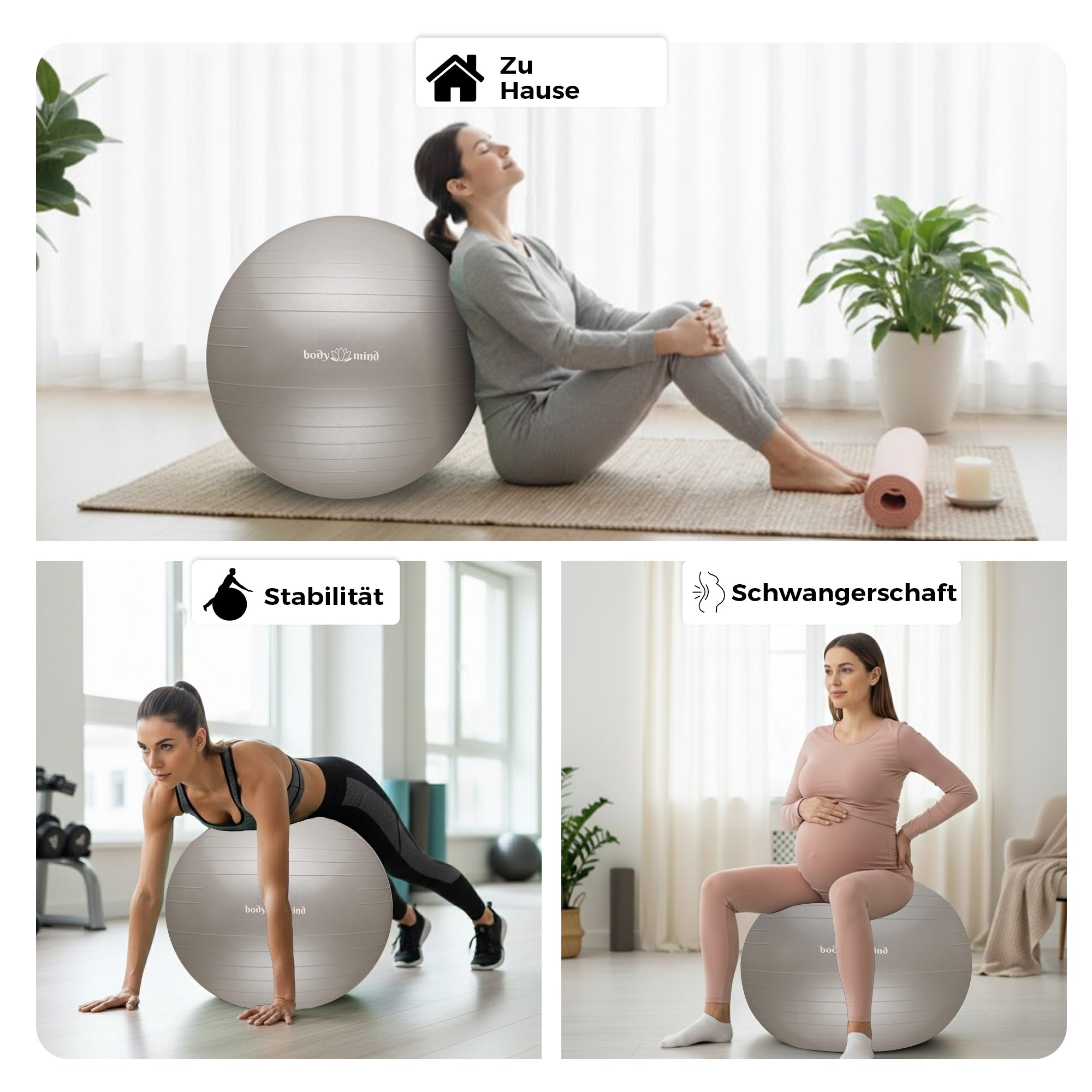 Gymnastikball inkl. Luftpumpe - Anti-Burst Pilates Ball
