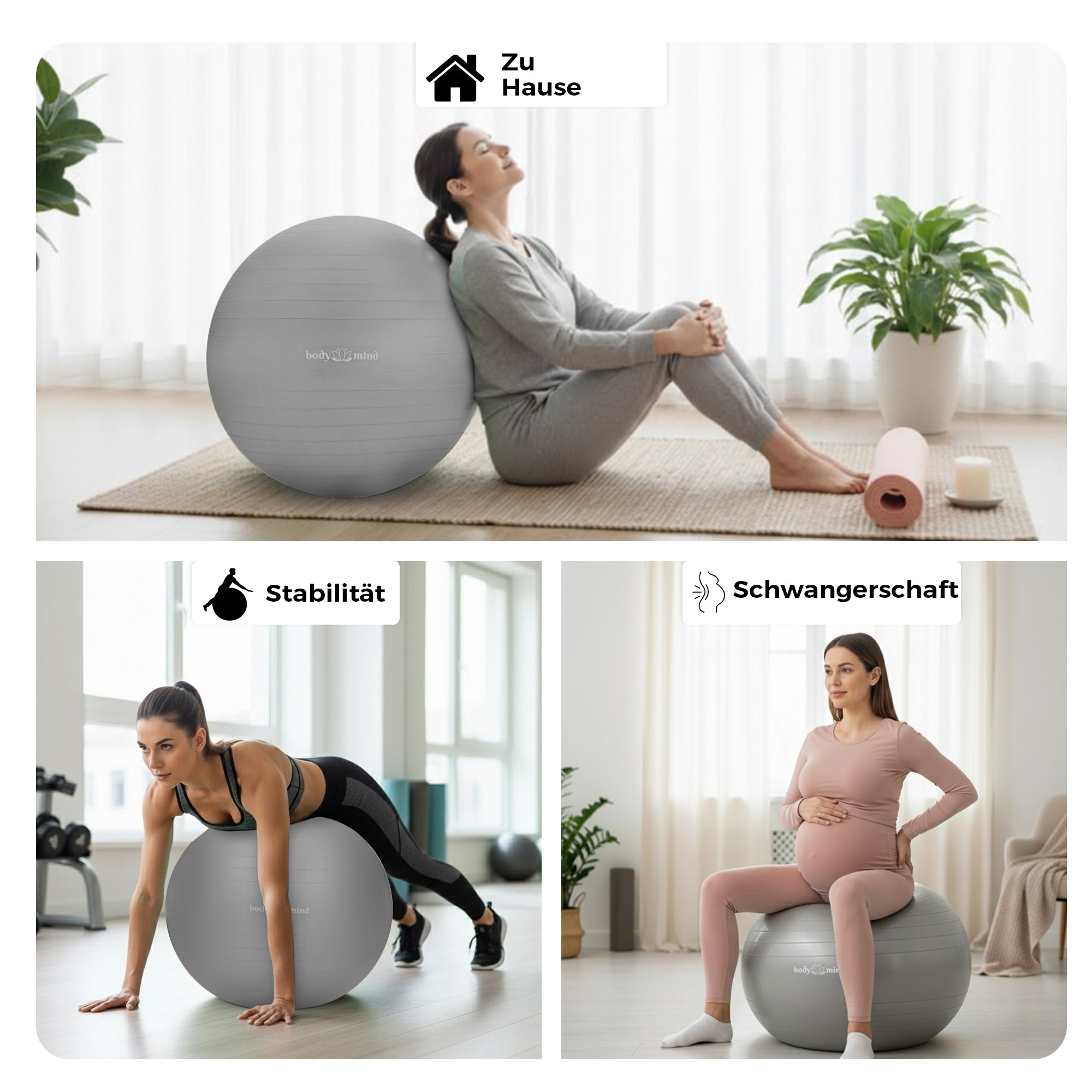 Gymnastikball inkl. Luftpumpe - Anti-Burst Pilates Ball