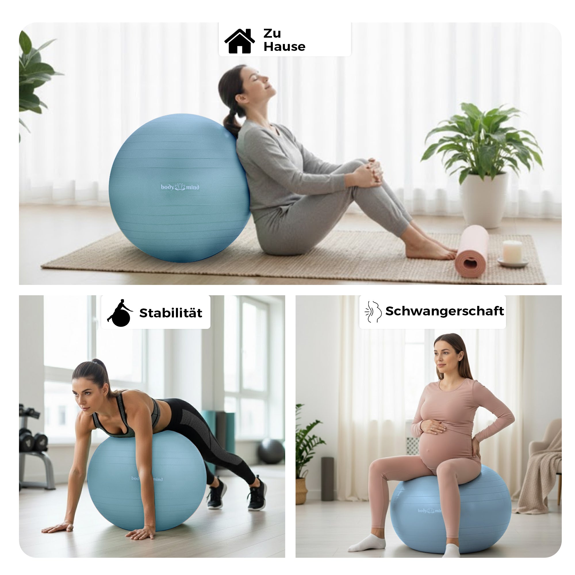 Gymnastikball inkl. Luftpumpe - Anti-Burst Pilates Ball