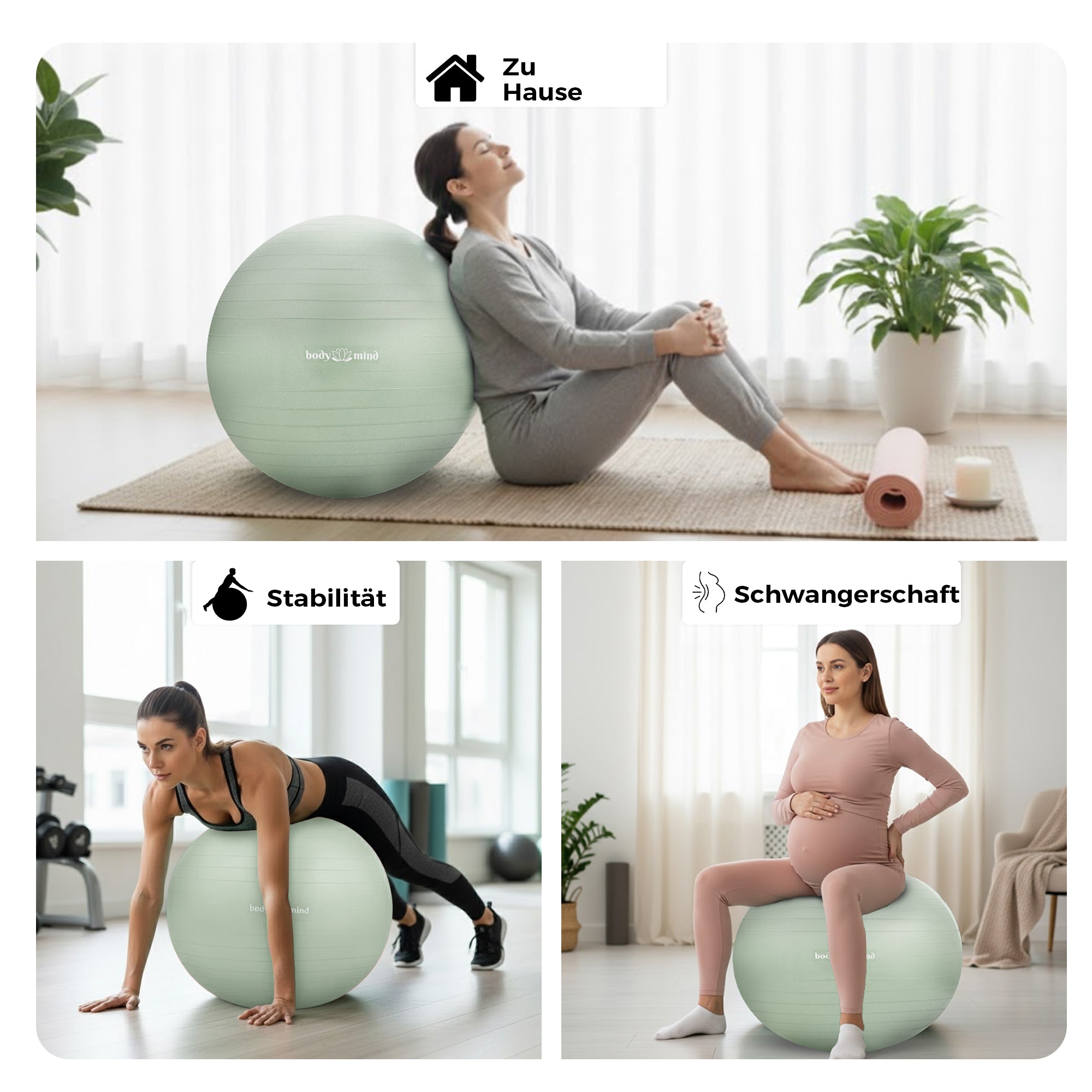 Gymnastikball inkl. Luftpumpe - Anti-Burst Pilates Ball
