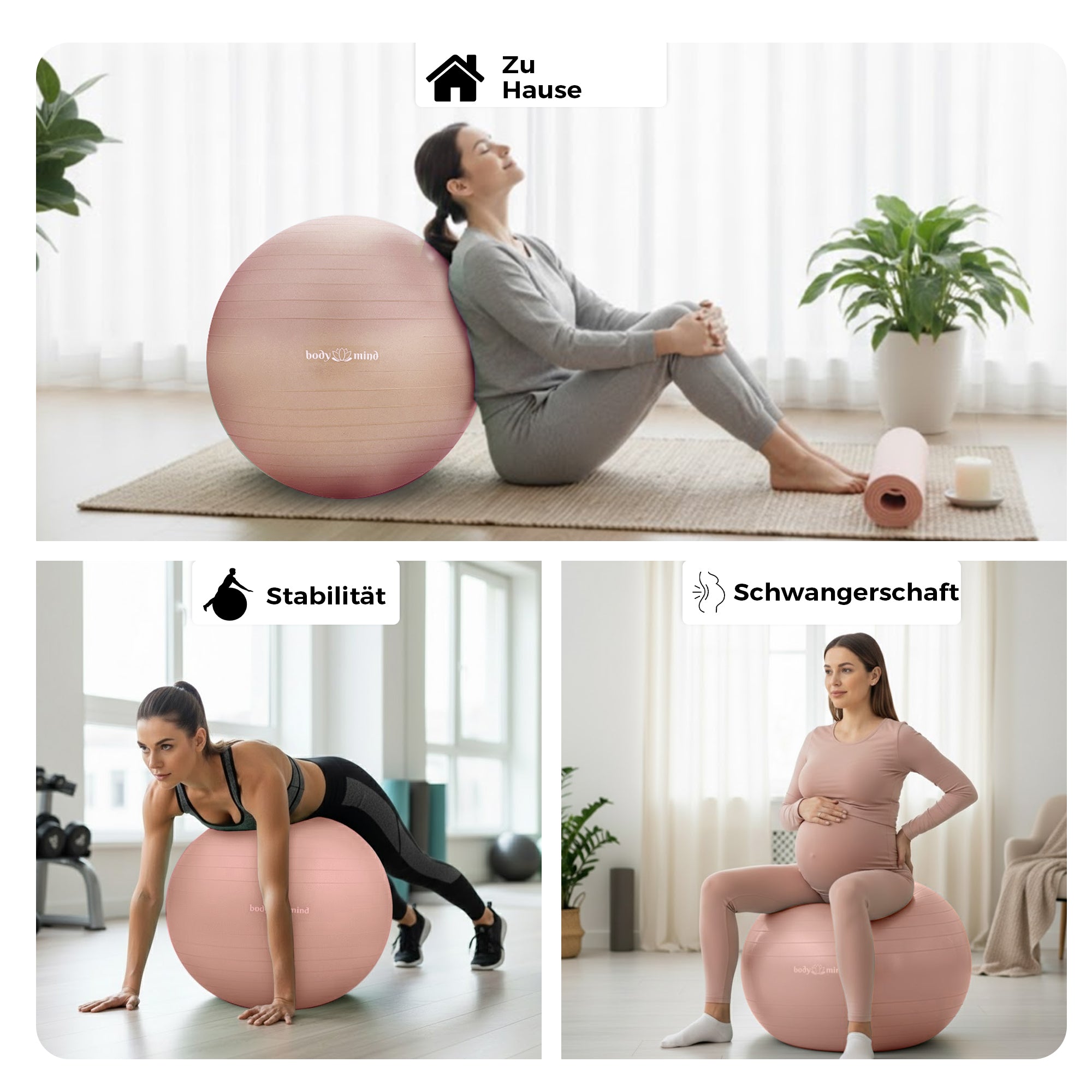 Gymnastikball inkl. Luftpumpe - Anti-Burst Pilates Ball
