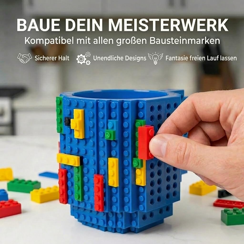 Brick Mug - Bausteine-Kaffeetasse 350ml - Kompatibler DIY Becher