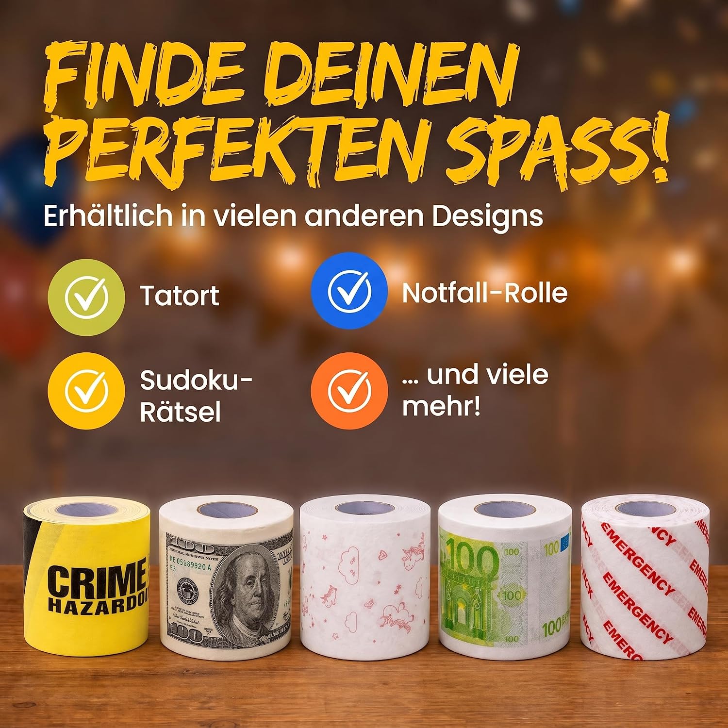 100€-Schein Toilettenpapier - Lustiges Geschenk & Scherzartikel