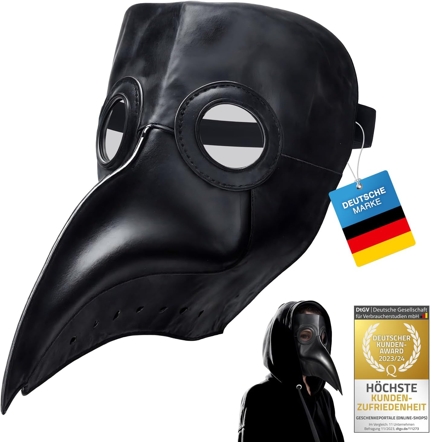 Pest Schnabelmaske Steampunk - Rabenmaske für Halloween & Kostüm