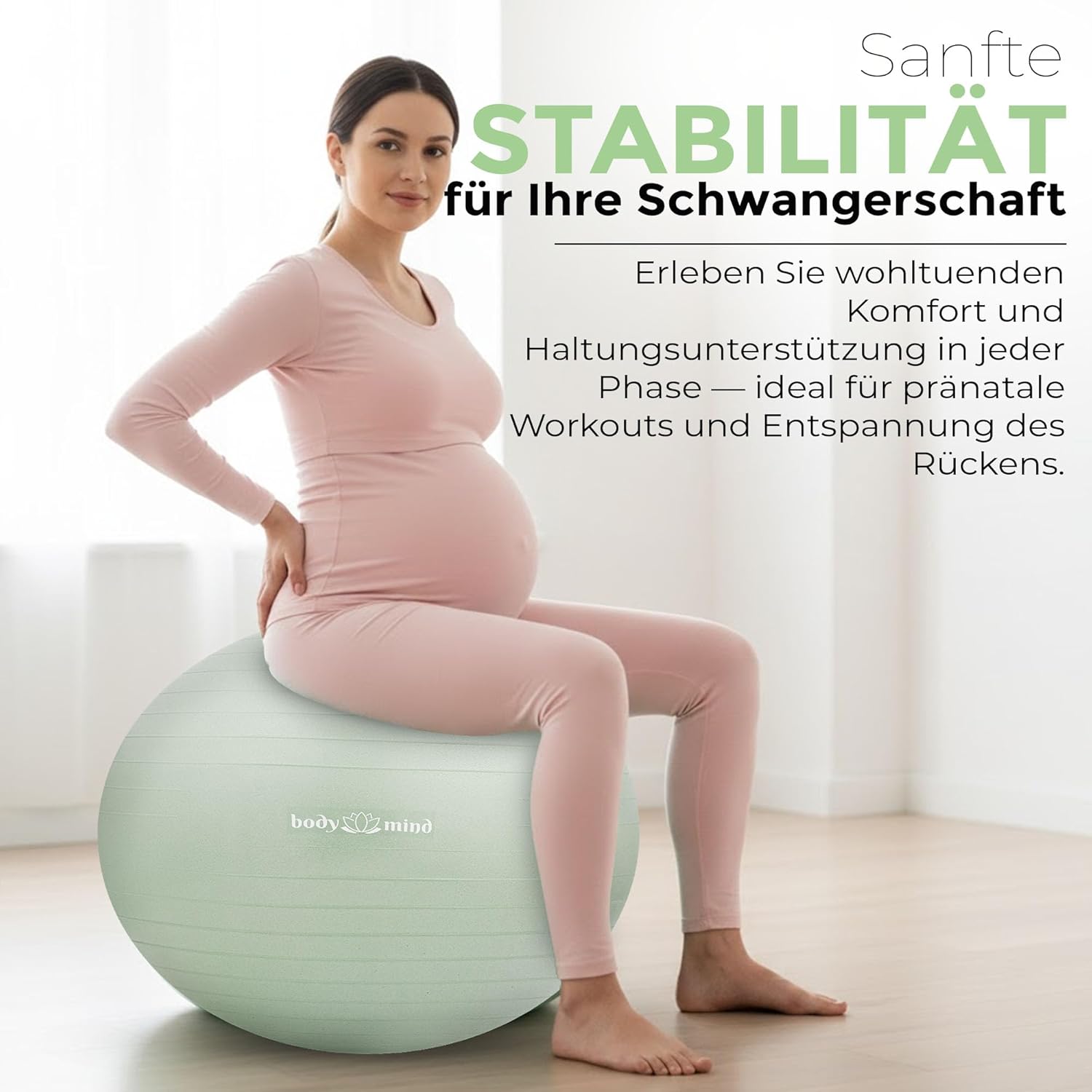 Body & Mind Gymnastikball mit Pumpe - Anti-Burst Pilates & Sitzball