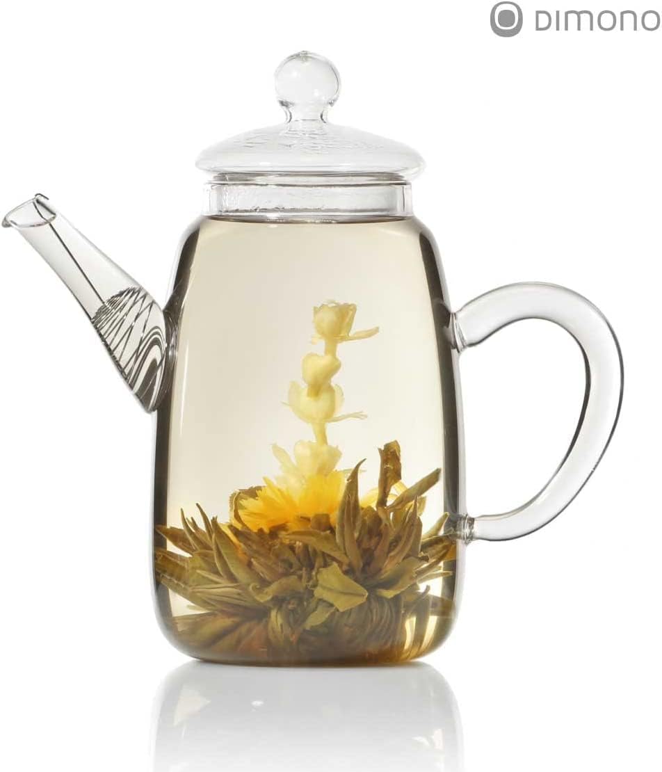 Elegante Glasteekanne 600ml mit Teesieb - Hitzebeständig & Tropffrei