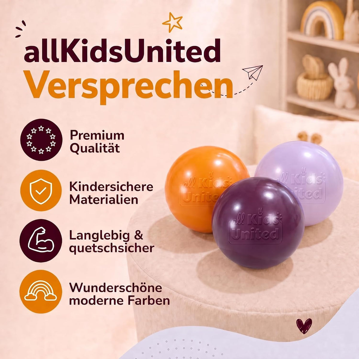 Bällebad-Bälle Rot/Orange/Violett #Farbe_Rot/Orange/Violett