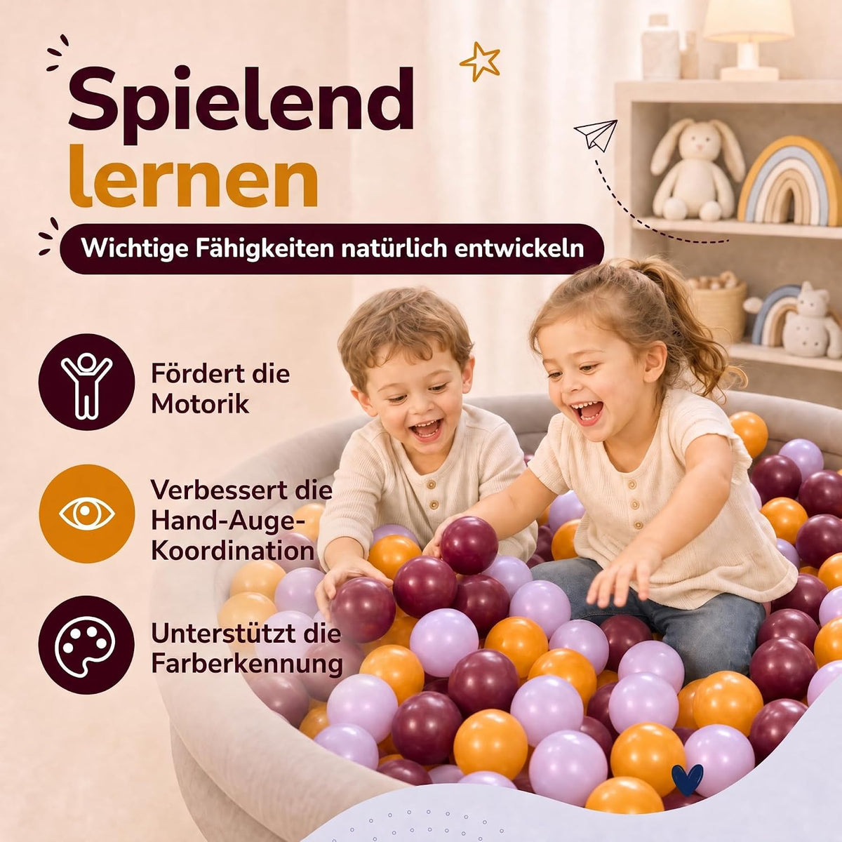 Bällebad-Bälle Rot/Orange/Violett #Farbe_Rot/Orange/Violett