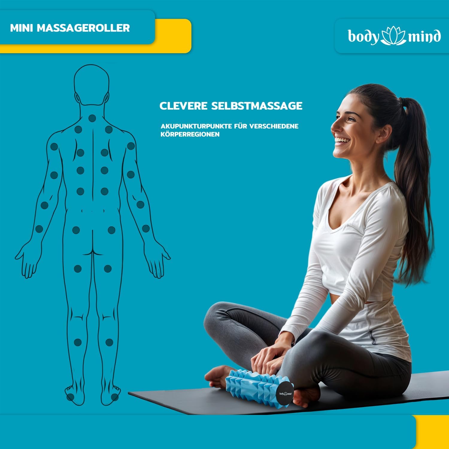 Body & Mind Mini-Faszienrolle für gezielte Muskelentspannung 15 cm