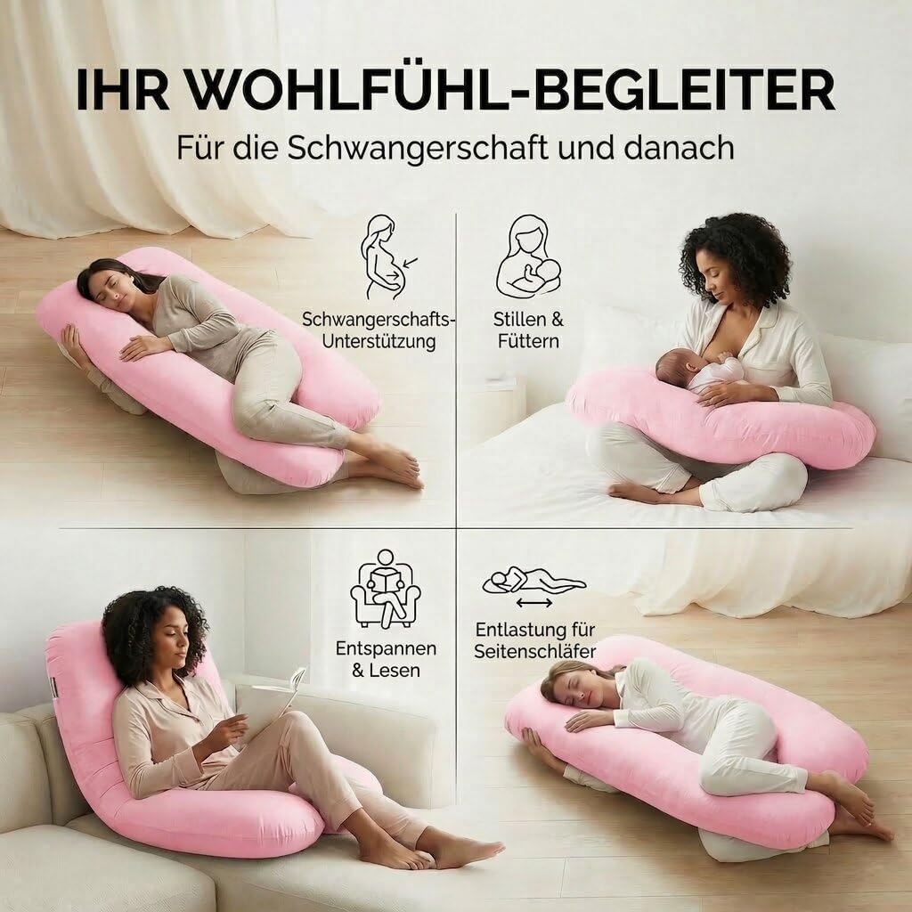 U-Form Schwangerschaftskissen & Seitenschläferkissen Stillkissen