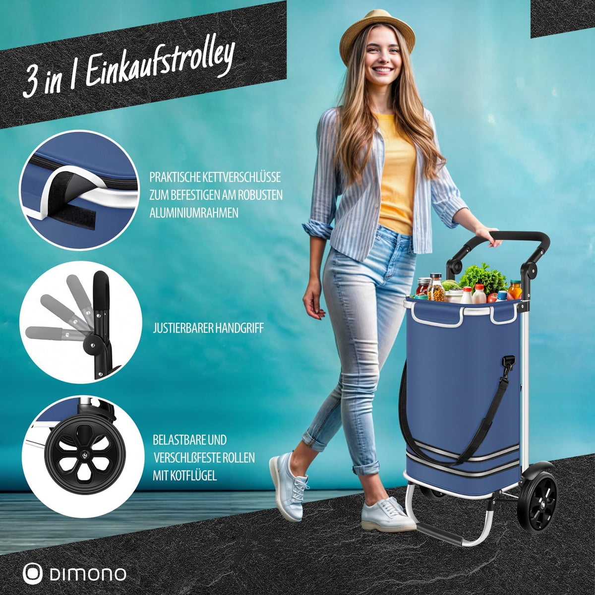 Dimono Einkaufstrolley – Blau #Farbe_Blau