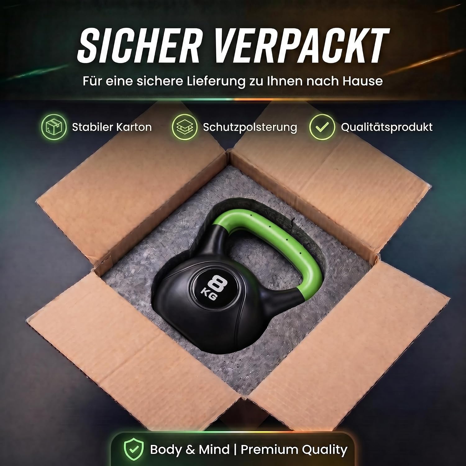 Kettlebell Kugelhantel Deluxe 2-20 kg – Bodenschonendes Krafttraining