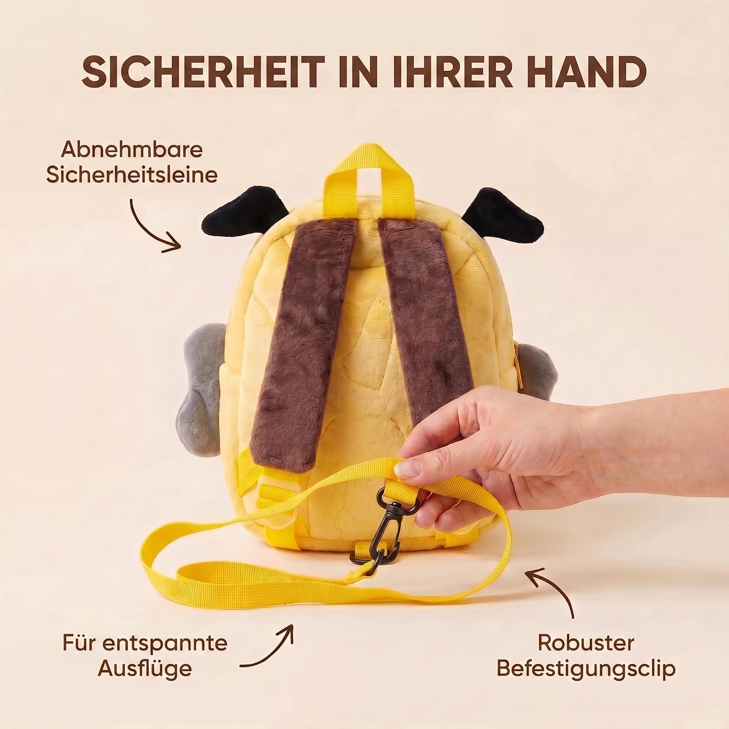 Tier-Kinderrucksack mit Sicherheitsleine für Kleinkinder