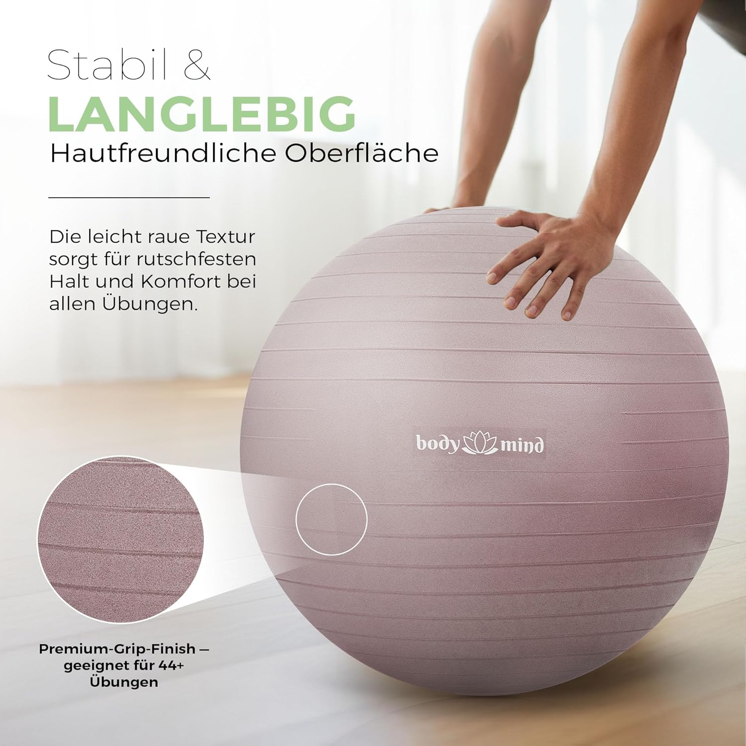 Body & Mind Gymnastikball mit Pumpe - Anti-Burst Pilates & Sitzball