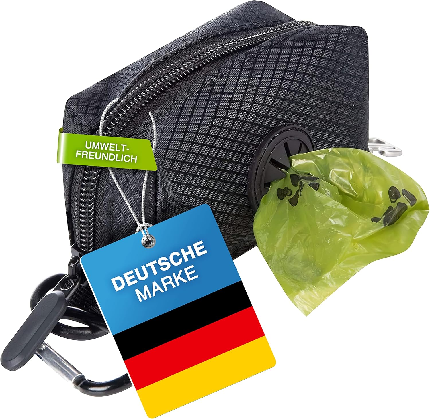 Hundekotbeutelspender mit verstärktem Karabiner für alle Hundeleinen