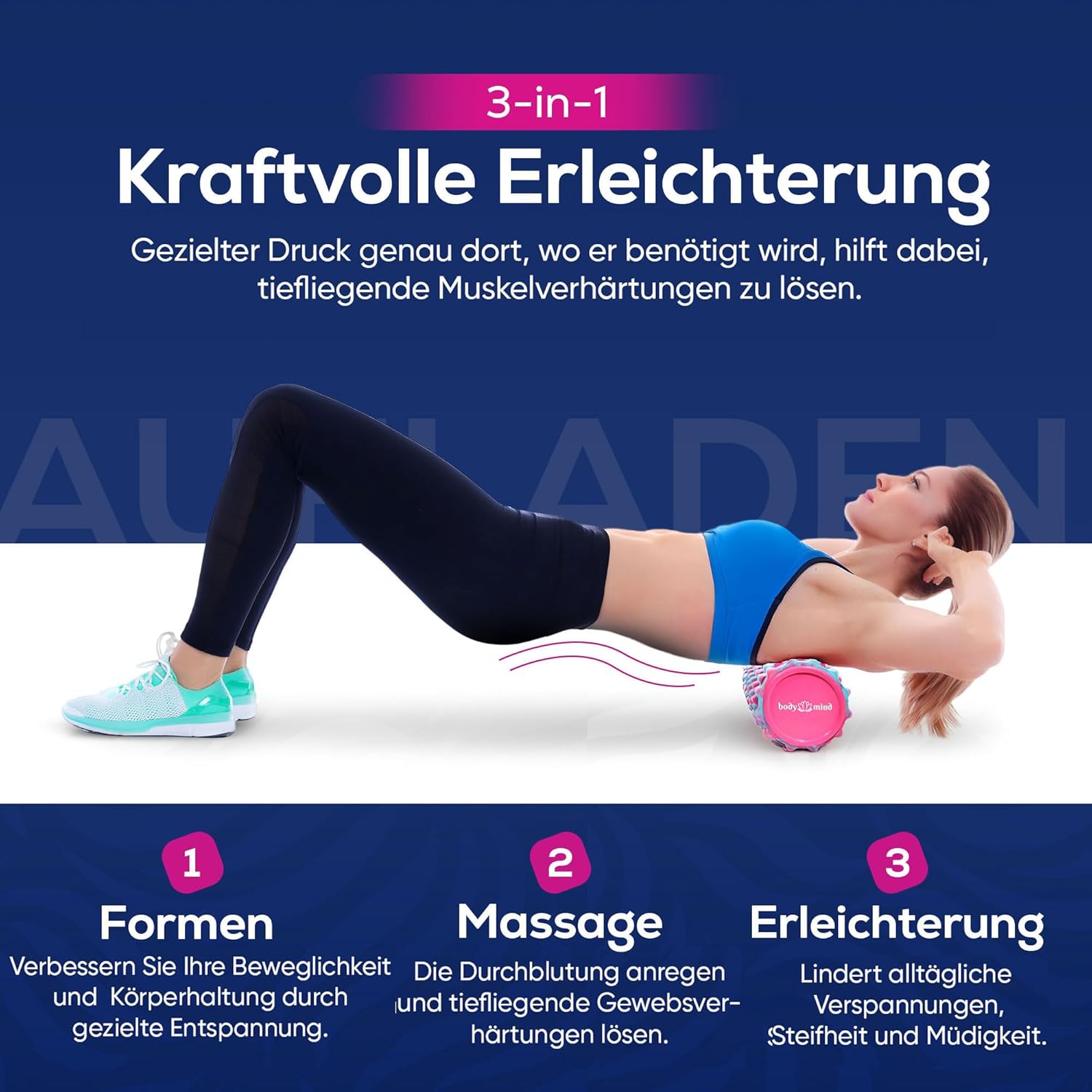 Body & Mind Faszienrolle – Massage-Rolle für Faszientraining