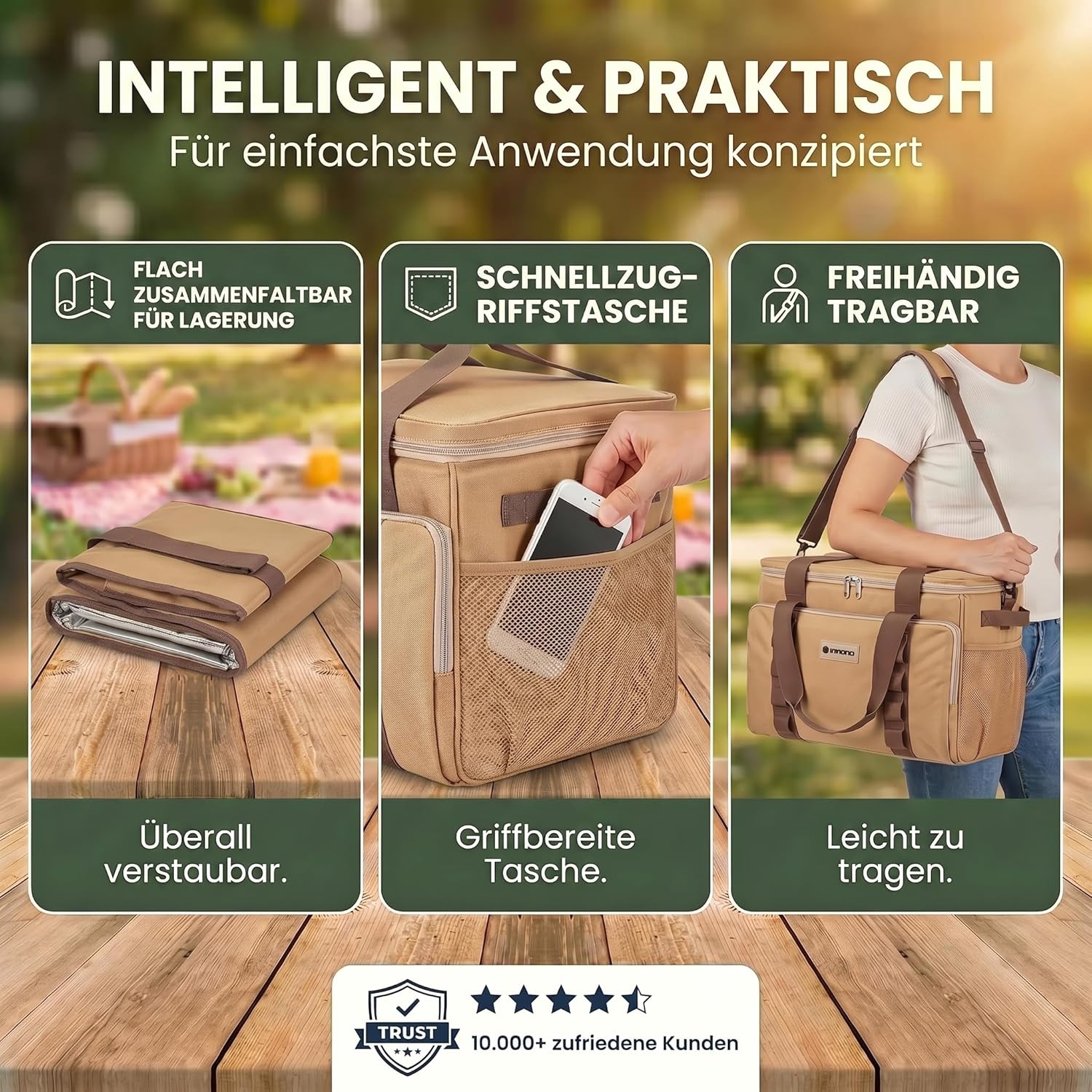 XXL Kühltasche 45L - Isolierte Thermotasche für Picknick & Camping