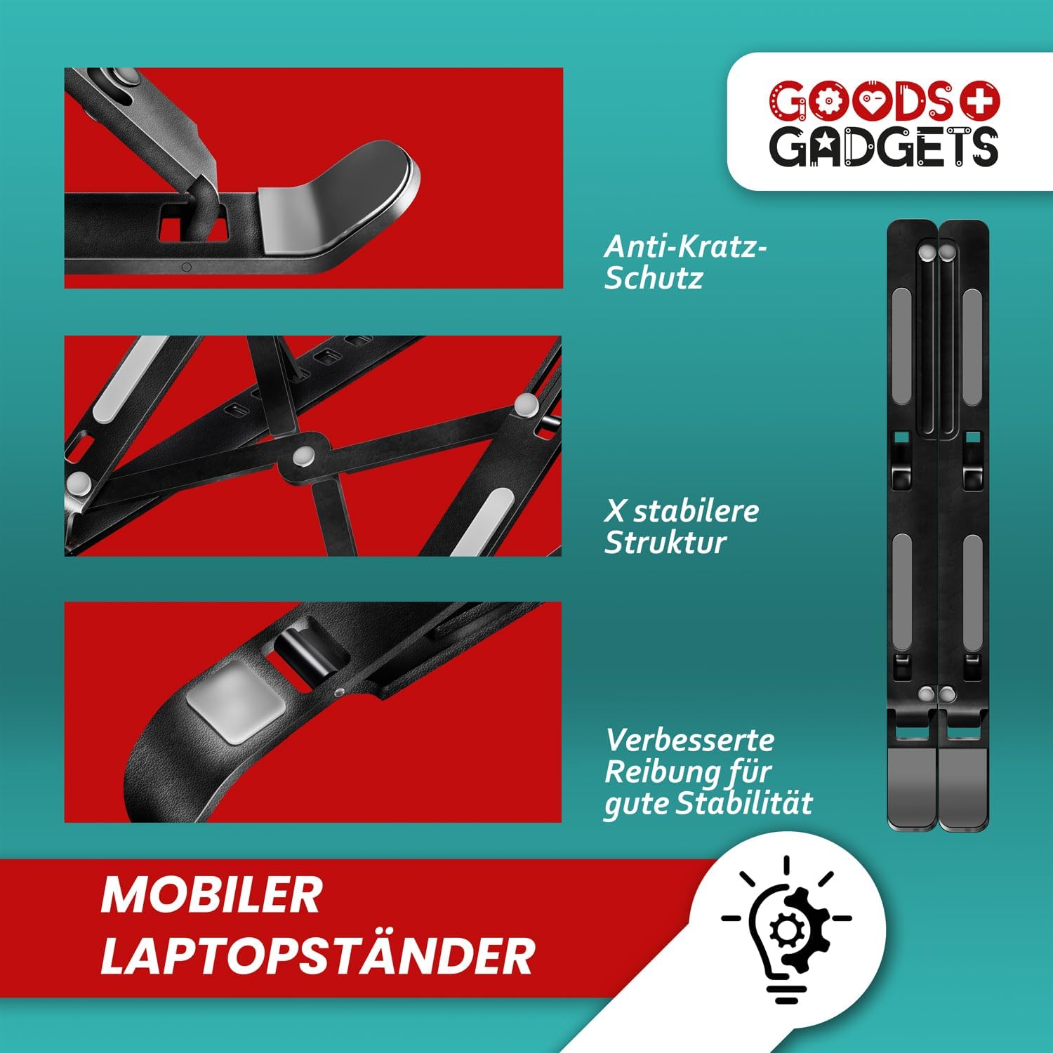 Ergonomische Laptophalterung – Faltbar & Höhenverstellbar