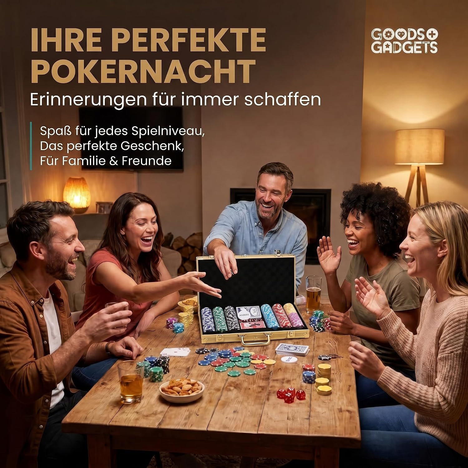 Profi Pokerset mit 500 Chips & Alu-Koffer – Casino-Feeling für Zuhause