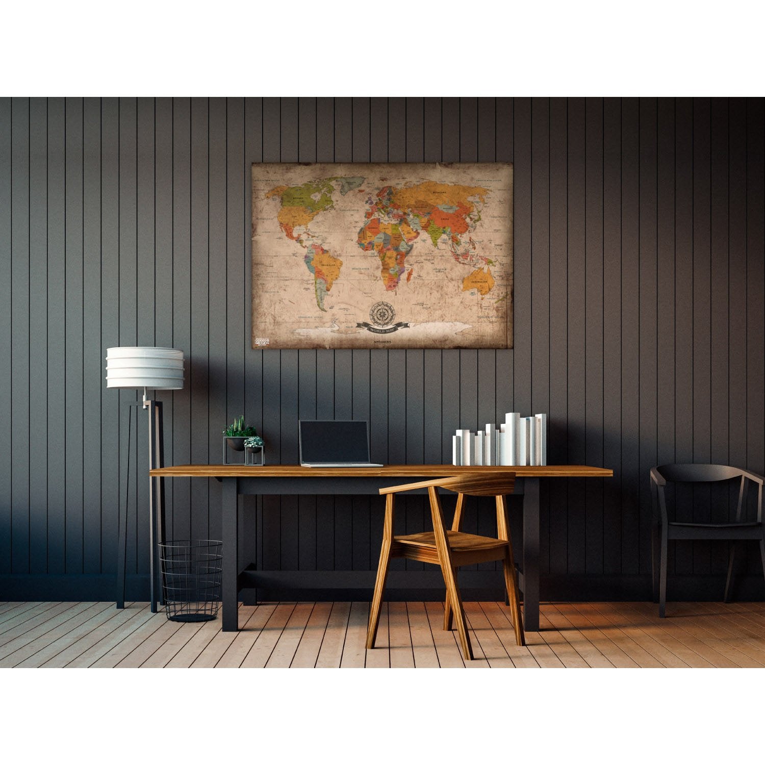 Antike Weltkarte XXL Poster 140x100cm - Vintage Wanddeko