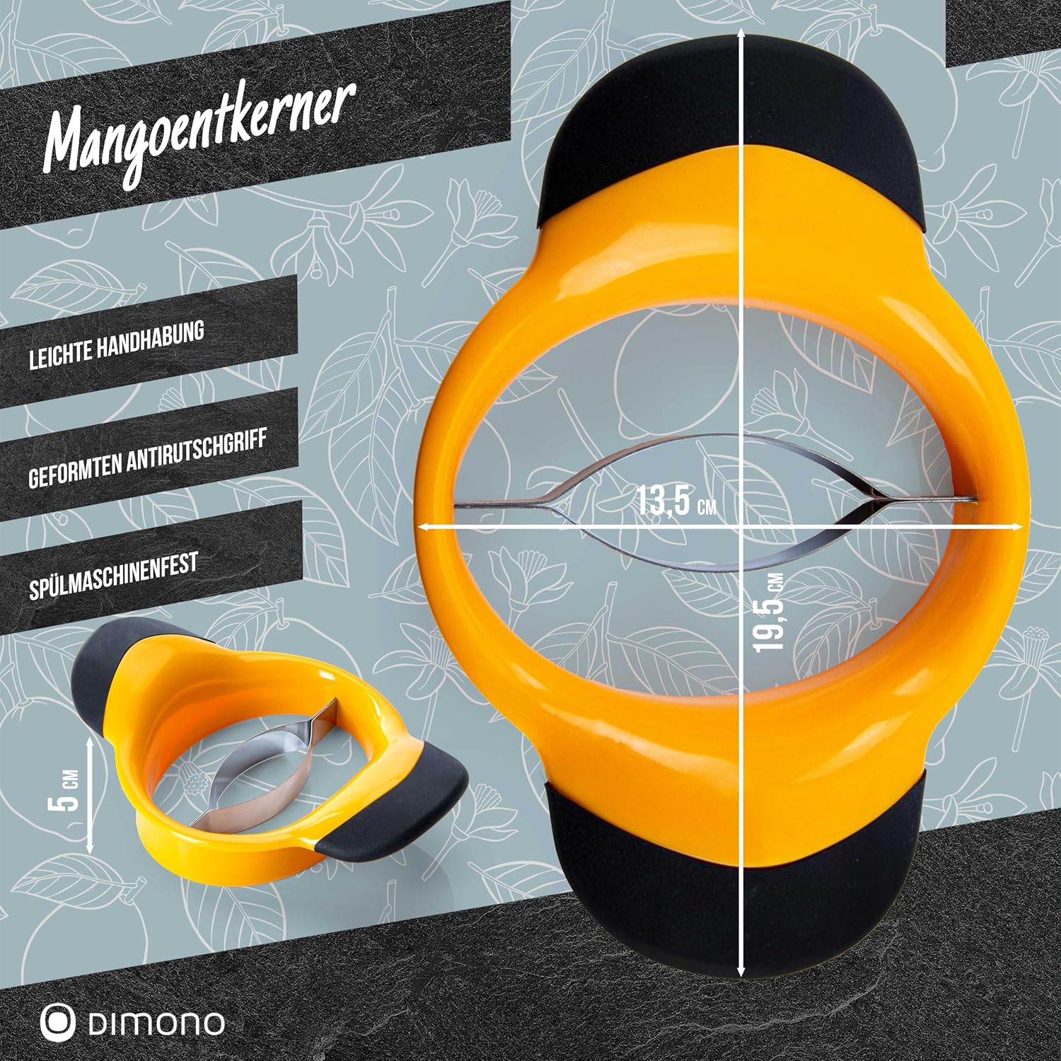 Mangoschneider mit Edelstahlklinge - Mango teilen & entkernen