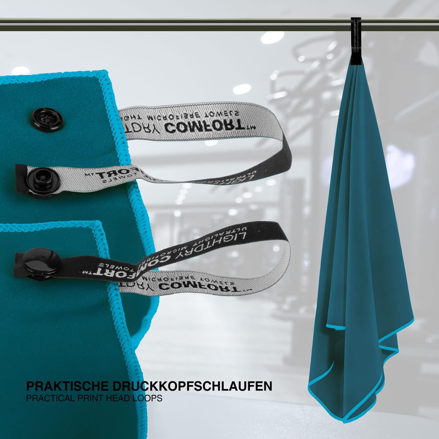Mikrofaser Sporthandtuch 124x48cm - Schnelltrocknend & Kompakt