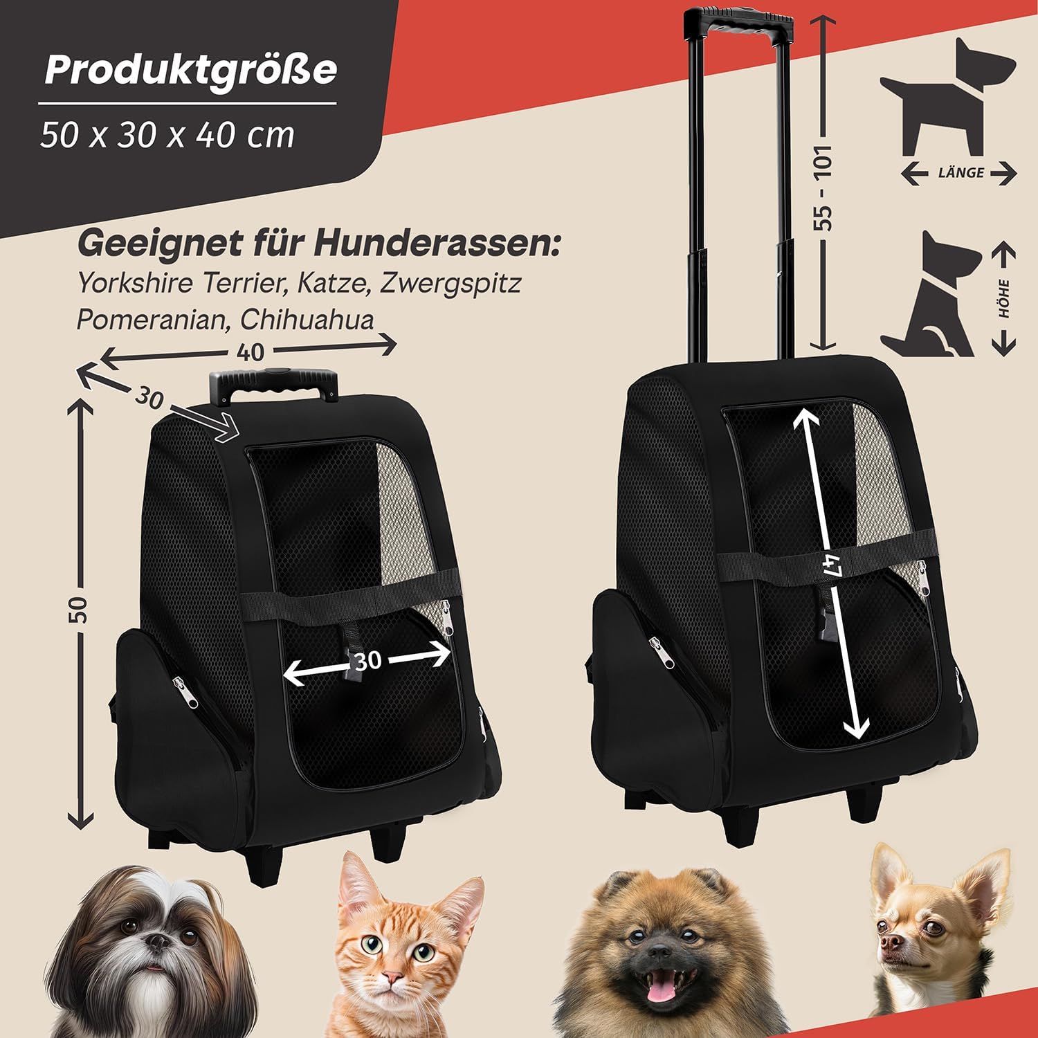 Hunde-Trolley & Haustier-Rucksack für Reisen – Stabil & Kompakt