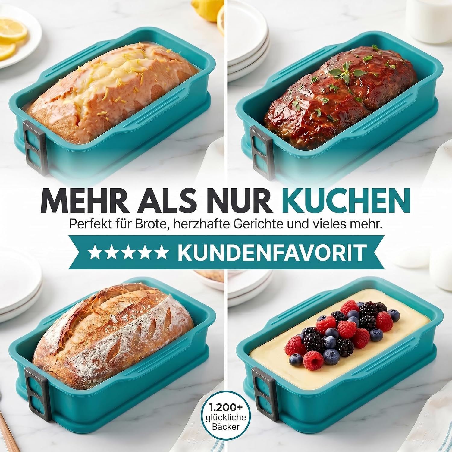 Silikon-Springform 23cm mit Glasboden – Auslaufsicher & Antihaft