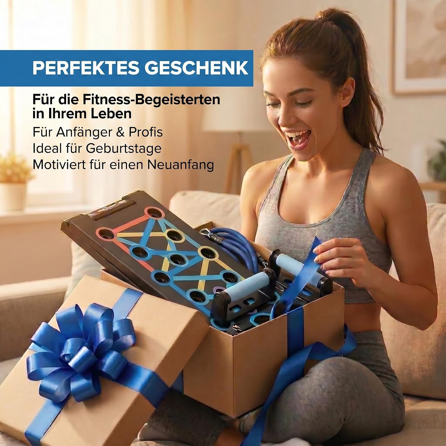 20in1 Liegestütze-Brett Elite - Faltbares Push-Up Board mit Bändern