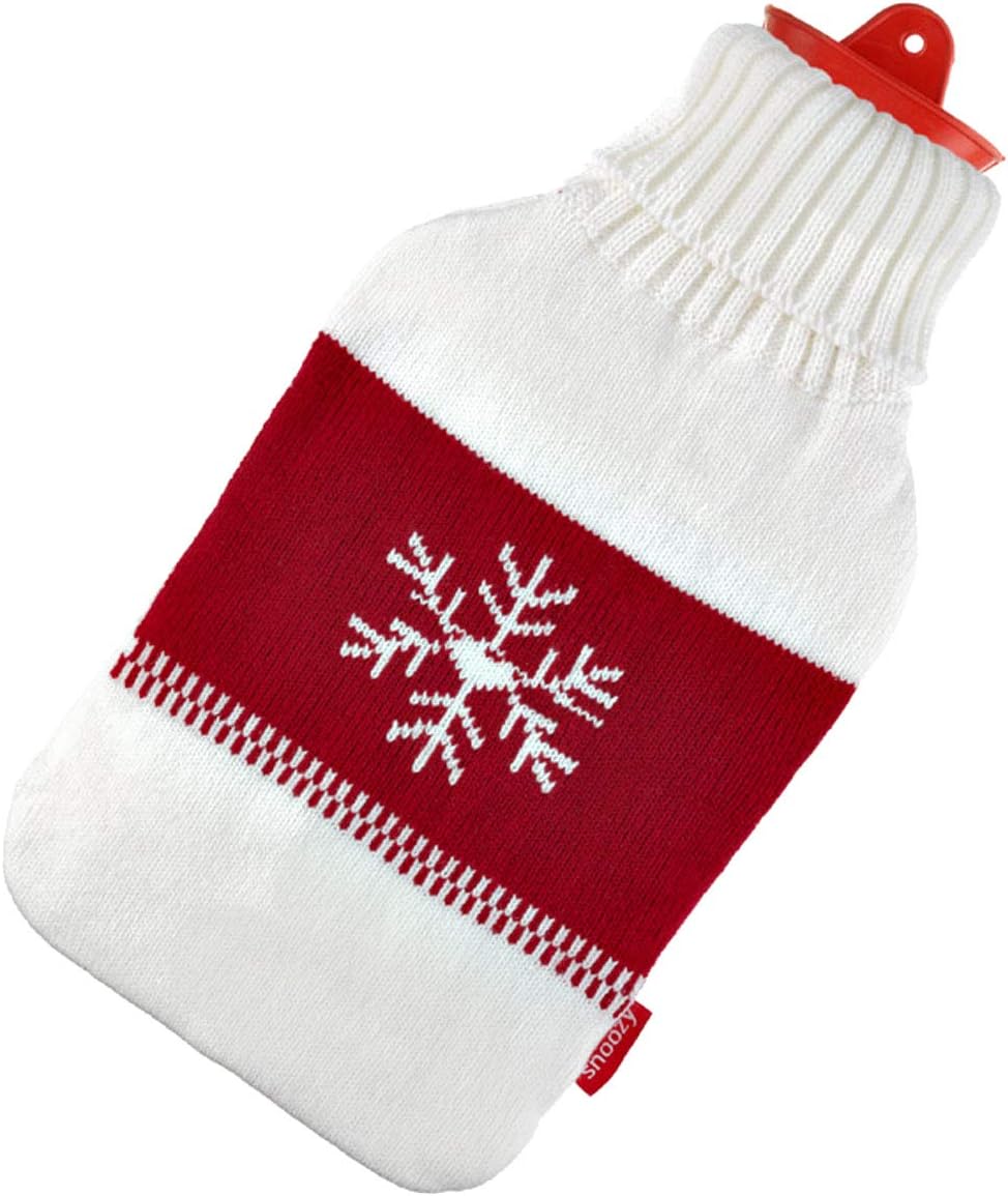 Snoozy 2L Wärmflasche mit Schneeflocken-Bezug – Kuschelig & Warm