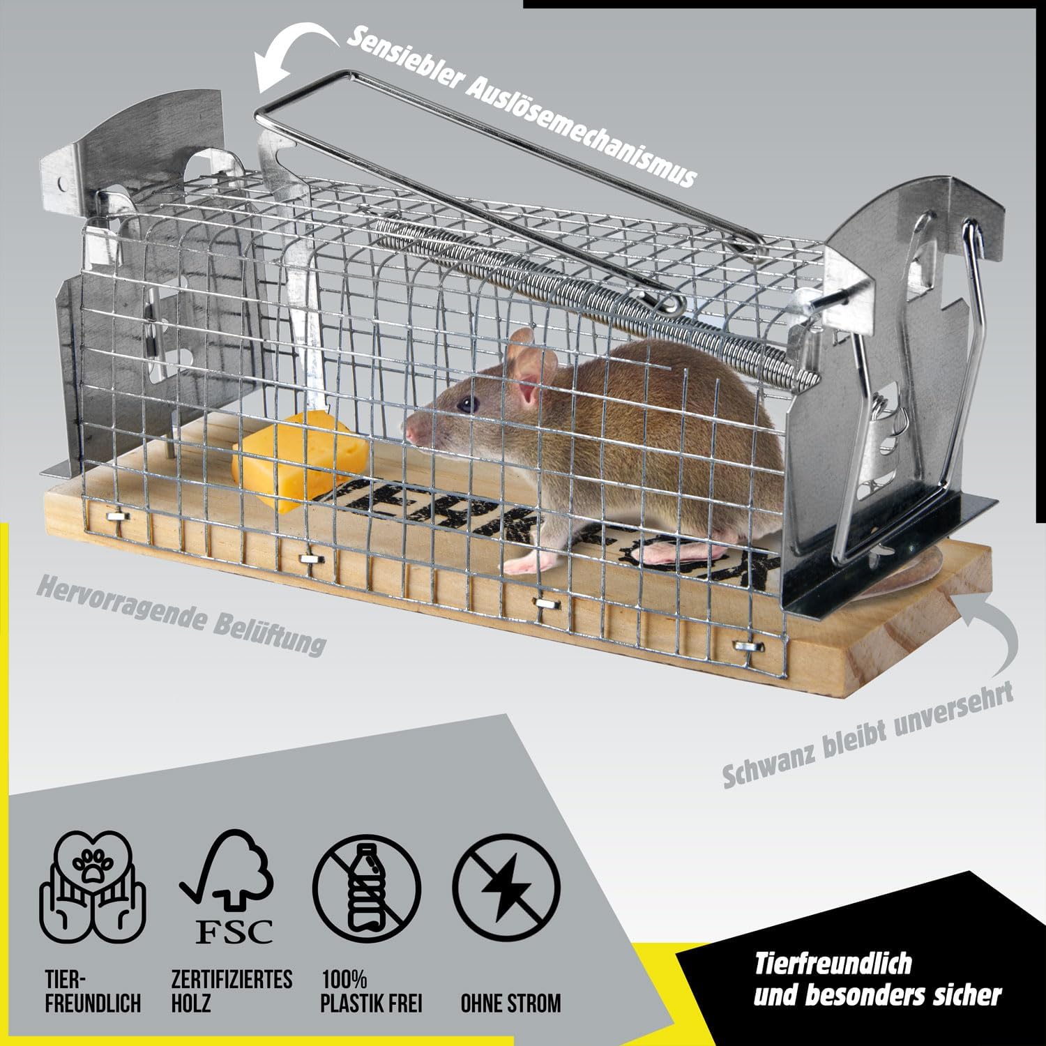 Tierfreundliche Mausefalle 4er Set – Humane Lebendfalle