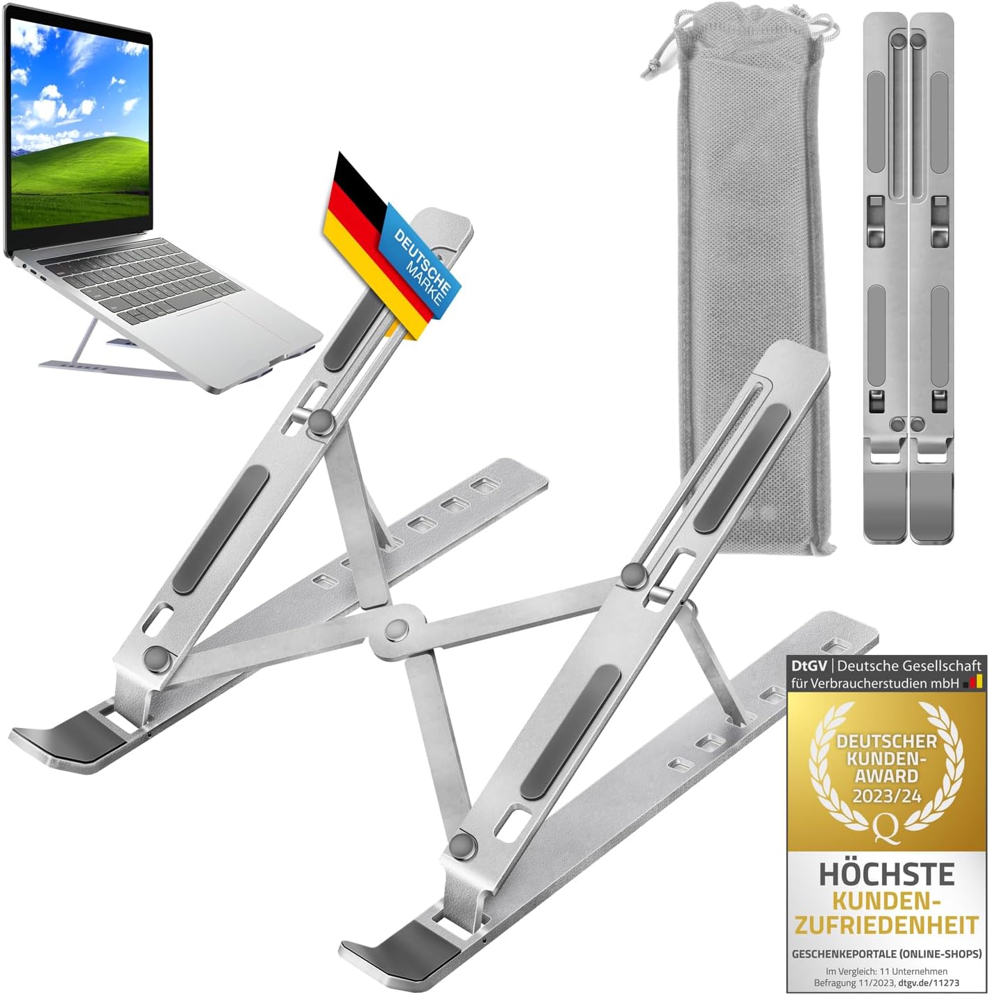 Ergonomische Laptophalterung – Faltbar & Höhenverstellbar